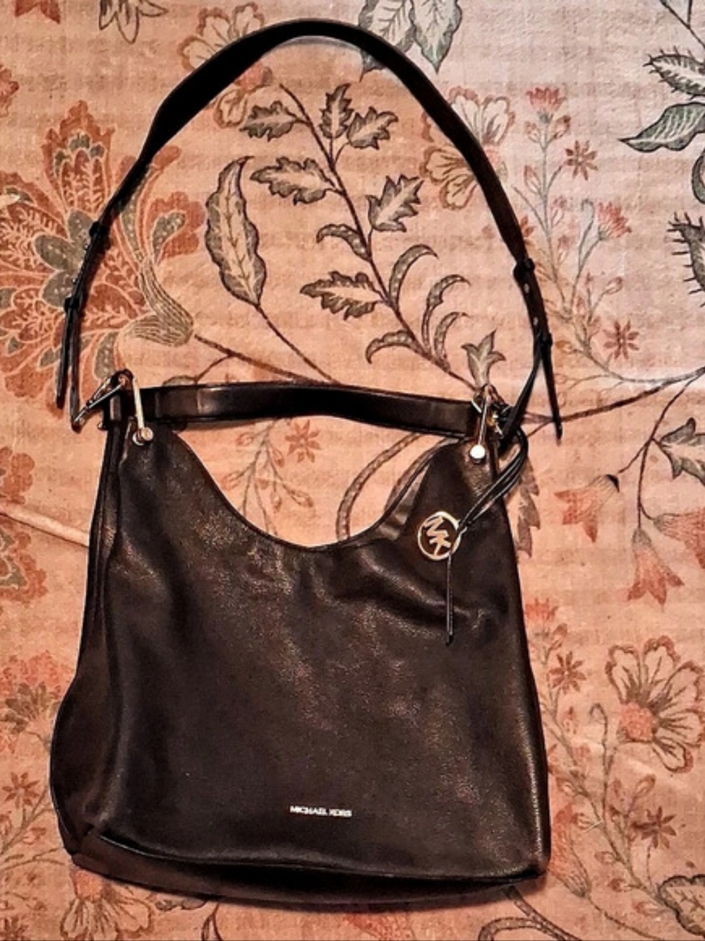 Michael Kors Nolita Large Pebbled Leather Hobo Shoulder Bag Black